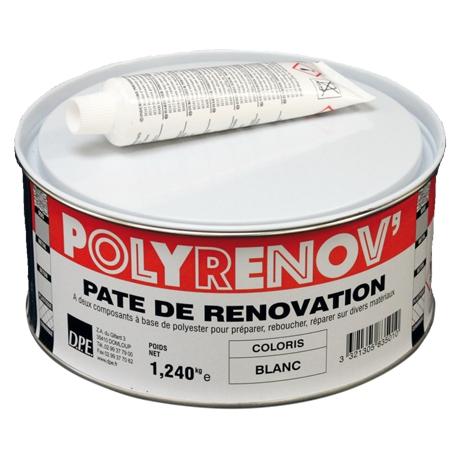 Pate de renovation bi-composant à base de polysester pour préparer,  reboucher, réparer sur de nombreux matériaux (400g) : Polyrenov